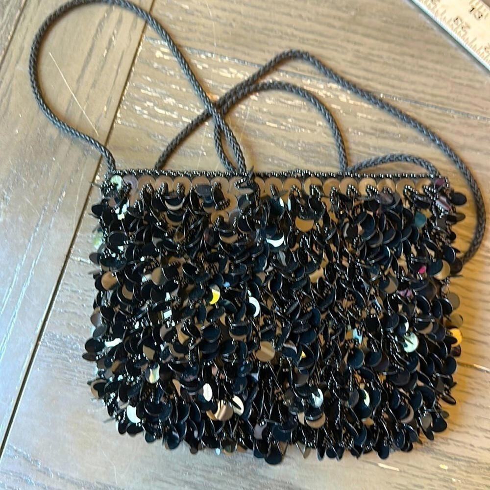 Chic Black Sequin Evening Crossbody